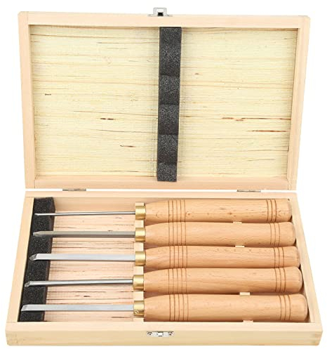 ZPYXBH 5Pcs Stechbeitel Schnitzmesser, Drechselwerkzeuge Meißel Drechselwerkzeug Drechselbeitel Drechseleisen Drechselmesser Satz Beitel Drechselbank Zur Bearbeitung Für Holzschnitzerei