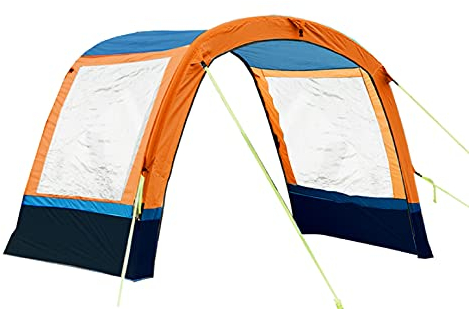 OLPRO Cocoon Breeze Inflatable Campervan Awning Extension Orange & Black - 2022 Onwards, Air Beam, extra storage room, undercover dining area, 350cm wide x 180cm long