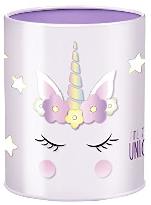 Viquel - Pot à crayons en métal Licorne - Pot à crayons de bureau pour enfant - Violet