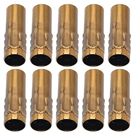 10st E14 Metallrör för Ljuslampsfot Rör Ljuslamphållare Rör Ljuslampshållare Lampfot Belysningstillbehör 25x80mm (guld brons)