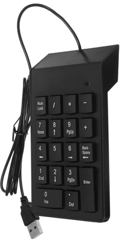 Gadpiparty Clavier USB à 19 Touches Compact Pavés Numériques en Plastique Noir, Liaison USB Stable pour Secteurs Bancaires
