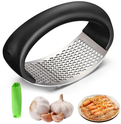 2024 Upgraded Stainless Steel Garlic Crusher - Garlic Crusher, Home Kitchen Utensils Portable Manual Garlic Crusher, Home & Kitchen Garlic Press (1pc)