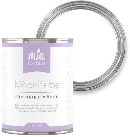 miafarben Möbelfarbe für Holz 750ml, Kreidefarbe, Möbellack ohne schleifen, Kreidelack (Traumhaftes Weiss)