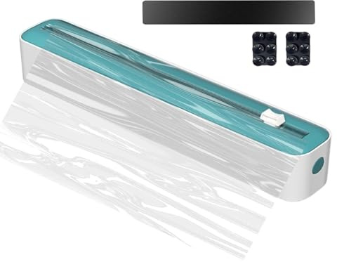 Bomefoi Clean Wrapdispenser med skärare, plastfolie skärare folieskärare, köksrullar, tennfoliehållare, fräs och dispenser, multifunktionell förvaringspåse, för plastfolie, aluminiumfolie
