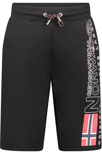 Geographical Norway Pogoama Men - Bermuda Homme Casual Coton - Short Hommes Sport Cargo - Shorts Bermudas Court A Ceinture Coupe Normale - Homme Printemps Été (Noir XXL)
