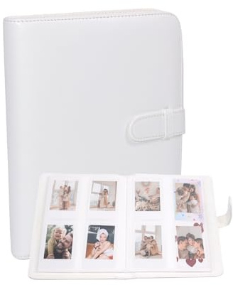 Album photo à 256 pochettes compatible avec appareil photo Fujifilm Instax Mini LiPlay 99 12 11 evo 40 90 70 50S 26 25 9 8+ 8 7S, mini album photo pour photos de 54 x 86 mm (blanc argile)
