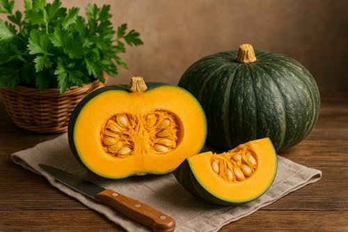 8 semi da seminare biologici - Il Attico d'Abondance - Zucca Zucca Verde Kabocha - cucurbita Maxima