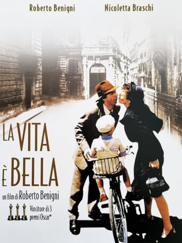 KUSTOM ART Póster decorativo de pared serie carteles película celebridades La vida es bella 3 Oscar Benigni impresión sobre cartón 40 x 30 cm sin marco