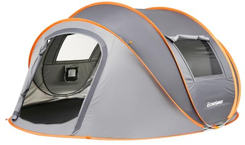 EchoSmile Tienda de campaña desplegable para 4-8 personas, resistente al agua, con 2 ventanas de ventilación, tienda familiar y tienda de campaña para picnic, senderismo y actividades al aire libre