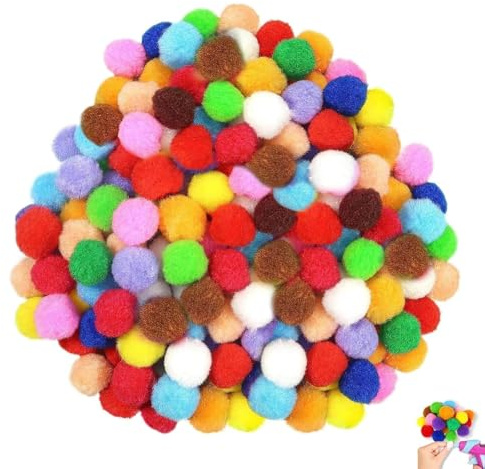 500 Pcs Pom Poms, 1cm Craft Supplies Coloured Pom Poms, Mini Pompoms, Small Pompoms, for Kids DIY, Hats DIY, Art Creative Crafts Projects and Decoration