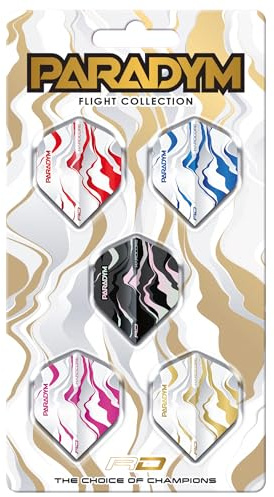 RED DRAGON Darts - Paradym Dart Flight Kollektionen - Dartflüge 5 Sets pro Packung (insgesamt 15 Stück) Extra dick 100 Mikron Dart Flights - Dartflüge in Standardform - Professionelles Dartzubehör
