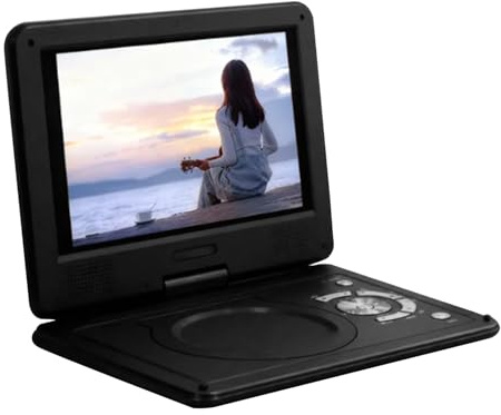 Generic Lettore DVD Portatile Multifunzione Full HD per Viaggi in Auto All'aperto con Porta USB, Schermo Rinforzato Ad Alta Definizione per Riunioni di Famiglia e Amici (BLACK)