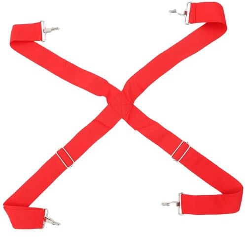 POPETPOP Adjustable Red Padded Snare Drum Strap Belt with Dual Shoulder Sling for Marching Band, Red Military Drum Carrier Accessory Suitable for Percussion Instrument Transport