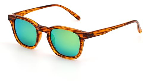 Kids Sunglasses- Retro 80s Polarized Sunglasses for Children Boys and Girls, A Strip Demi, One Size