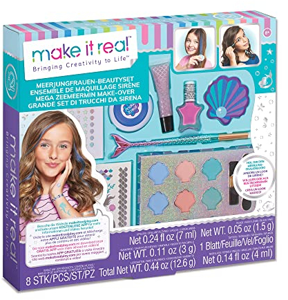 Make It Real 2902460 Meerjungfrauen Beautyset für Mädchen, Make-up für Kinder, Schminkset, Kosmetik-Kit
