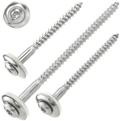 100 Stück SCREW REBEL Spenglerschrauben 4,5 x 60 mm - Edelstahl A2, Inox mit EPDM-Dichtscheibe Ø15mm TX 20