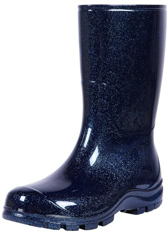 Asgard Women's Mid Calf Rain Boots Short Rubber Boots Waterproof Garden Shoes Starry Blue 37 (7)