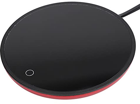 Scaldatazze da caffè per uso scrivania, piastra riscaldante intelligente con 2 impostazioni di temperatura, tappetino riscaldante elettrico impermeabile al tocco per cacao, tè, acqua, latte(rosso)