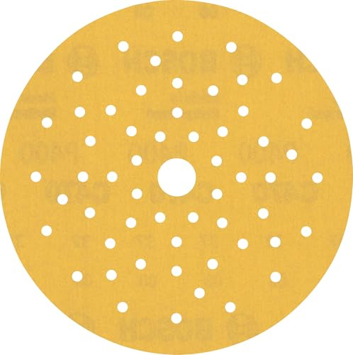 Bosch 50x EXPERT C470 Schleifblatt Mehrloch (für Farbe auf Holz, Hartholz, Ø 150 mm, Körnung 400, Professional Zubehör Exzenterschleifer, Schwingschleifer)