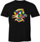MoonWorks® Herren T-Shirt Zauberwürfel 80er Jahre Retro Rubik Cube Fun-Shirt lustig Fun-Shirt Spruch lustig schwarz M