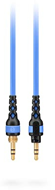 RØDE NTH-Kabel für NTH-100 Kopfhörer mit 1,2 m Länge, hochwertiges 3,5 mm TRS auf TRS Kabel, inklusive 6,35 mm Schraubadapter (blau)