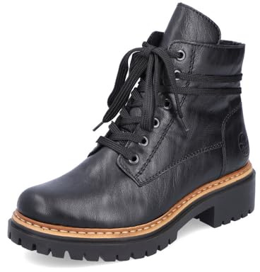 Rieker Bottines à lacets pour femme 72603, Noir 00., 36 EU