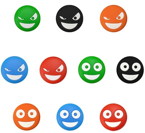 YANWANDEFA 10 PCS Tennis Vibration Dampener Silicone Tennis Shock Absorbers Smile Face Tennis Racket Absorber Tennis Accessories for Men for Tennis Players