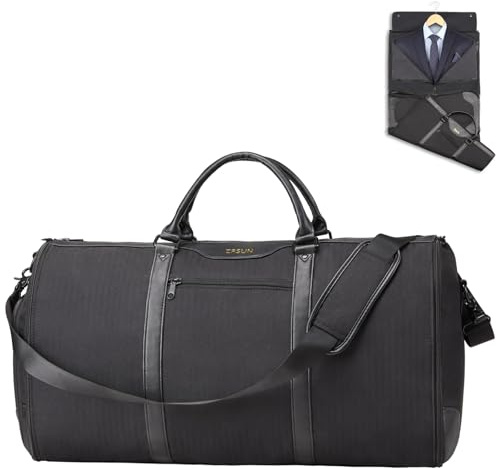 Borsa porta abiti da viaggio, borsa porta indumenti, borsone convertibile con scomparto per scarpe, perfetta per viaggi di lavoro e gite nel fine settimana, Nero 00, Da viaggio