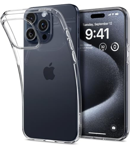 Spigen Liquid Crystal Hülle Kompatibel mit iPhone 15 Pro -Crystal Clear