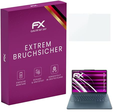 atFoliX Glasfolie kompatibel mit Lenovo Yoga 7 Gen 8 Displayfolie, 9H Hybrid-Glass FX Schutzpanzer Folie