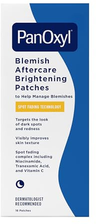 PanOxyl Blemish Brightening Patches: Dermatologist-Recommended, Help Fade Post-Acne Dark Spots and Reduce Redness, Large Clear Patches Cover a Bigger Area, Vegan and Latex-Free, 16ct