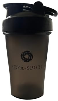 KeFa-Sport Eiweiß Shaker - schwarz 400ml | Proteinshaker mit Drehverschluss| auslaufsicher