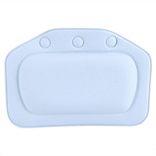 WPKD BLUEIY Oreiller de Bain avec Ventouses,Coussins de Bain Antidérapant en PVC,Soutien de la Tête,des épaules,pour Baignoires et Aux Spas(Bleu)