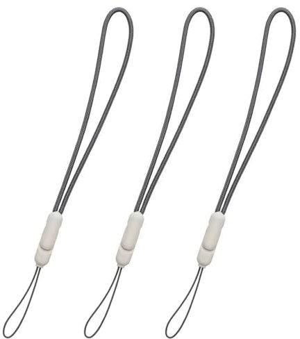 KUKUPOW Correa de Muñeca de Mano Gris 3 Piezas, Wrist Strap Cuerda para Móvil, Colgante Para Movil, Cordón Correa Ajustable Universal para Teléfono Móvil Camara Teclas Memoria USB Cartera Mp3 Mp4