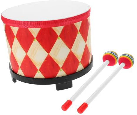 GETAJGHSD Kindertrommel Kinder-Tamburin Trommelspielzeug Handtrommel Kleine Trommel Für Kinder Kinderschlagzeug Floor-Tom-Trommel Marschierende Kleine Trommel Kinder Trommeln Hölzern Rot