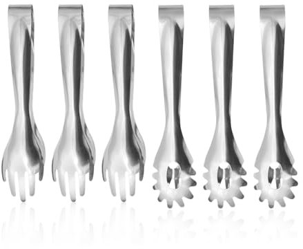 Pinze Per Alimenti 6 Pezzi, Pinze Per Alimenti In Acciaio Inox, Pinze Per Barbecue, Pinze Per Insalata, Adatte Per Feste, Buffet, Cene, Ecc.
