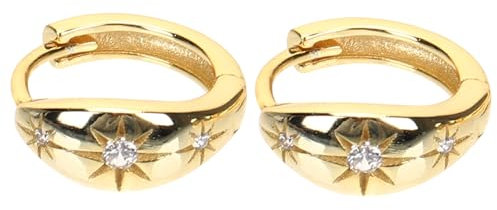 VANZACK Minimalistische Ohrringe Damen Kleiner Loop Ohrstecker Mit Funkelnden Strasssteinen Langlebiger Schmuck Passend Für Alltag Party Festival Und Hochzeit Leicht Und Komfortabel Tragba