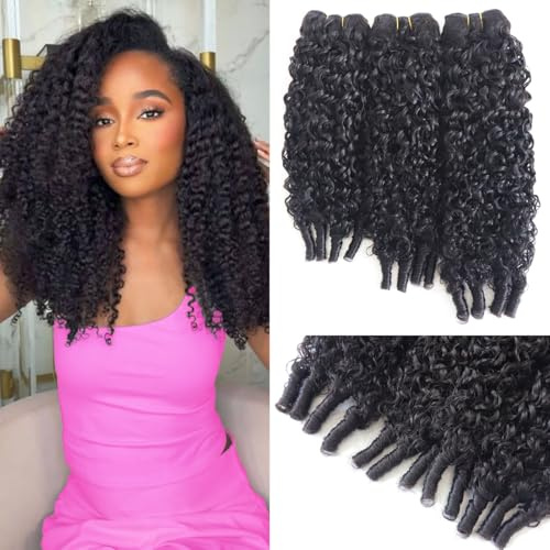 18 20 22 22 22 100% Unprocessed Quick Weave 3c4a Water Wave Spiral End Natural Black Burmese Curly Human Hair Extensions
