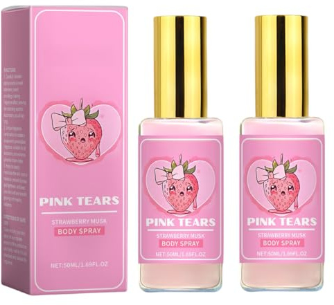 Pink Tears Körperparfüm, Erdbeerparfüm für Damen, Langanhaltender Duft, Mini-Portable