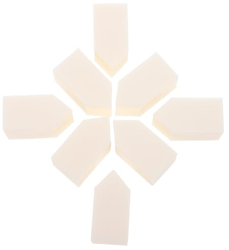 OSALADI Borla de Maquillaje de Látex 50 Unidades Superficie Fina y Forma Pentagonal para Maquillaje Facial en Polvo Desechable para Mujeres