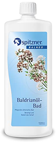 Spitzner Badeöl 'Baldrian' (1000 ml) - Beruhigend, Wohltuend, Aromatisch Herb, Hochdosierte Ätherische Öle in Arzneibuchqualität