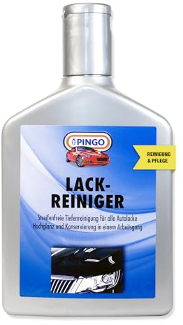 PINGO Lackreiniger - Autolack-Reiniger - Entfernt feine Kratzer, Schmutz & Oxidationen - Ideal vor Politur & Versiegelung - Autopflege, Schutz & Glanz für Acryl- & Metalliclack - 500ml