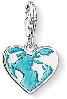 Thomas Sabo - Colección de Dijes Festivos, Dije de Corazón con El Mundo