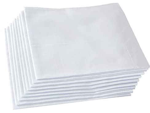 Men's White Handkerchiefs,100% Soft Cotton Hankie (Pattern1-6 pcs)