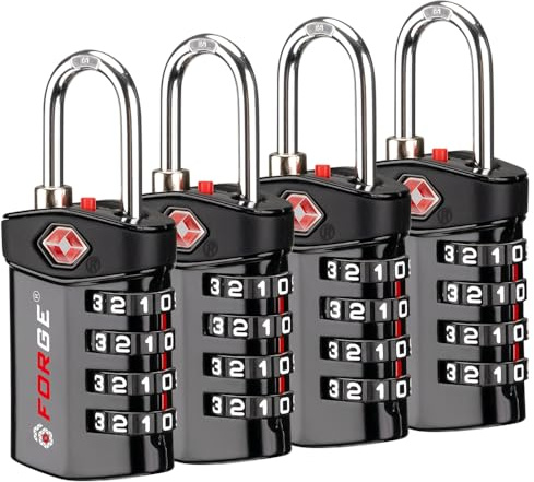 Forge Travel Lock,TSA Approved Luggage Locks for Air Travel, Gym Lockers, School Lockers, Pelican Cases, Gun Case, Easy Read Dials, Durable Alloy Body