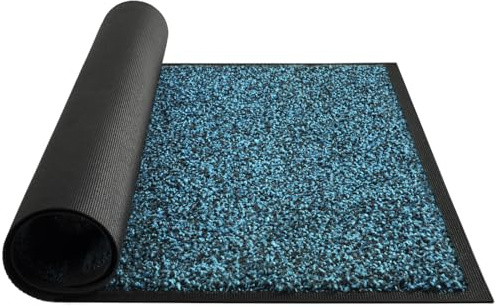 Mibao Front Door Mat, Dirt Trapper Welcome Mat for Outdoor Indoor, Non-Slip Waterproof Doormat, Durable Low Profile Entry for Back Door Outside Patio Porch, 36 x 24, Blue