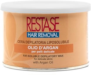 RESTASE | Fettlösliches Enthaarungswachs, Arganöl, zarte Haut, 400 ml, hergestellt in Italien
