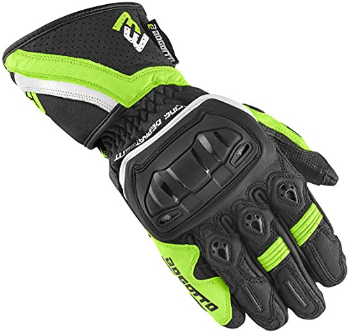 Bogotto Losail Motorradhandschuhe, schwarz/weiß/gelb, L