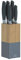 Viners Horizon Knife Block Set of 6-Piece, 5 Kitchen Knives and Bamboo Knife Holder, Chef, Santoku, Carving, Utility and Paring Knives, Grey, Stainless Steel, 0305.194