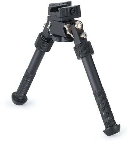 Zeadio Schwenkbares kippbares Schnellverschluss-Zweibein, 6 bis 9 Zoll - Schwarz